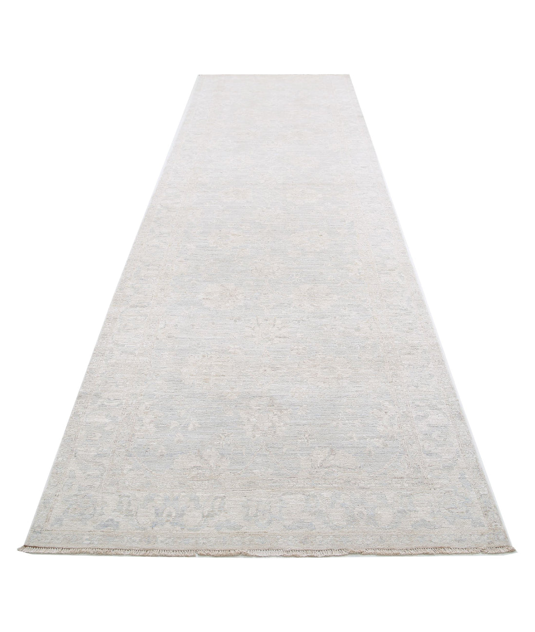 Hand Knotted Serenity Wool Rug - 3'11'' x 14'2'' 3'11'' x 14'2'' (118 X 425) / Grey / Ivory