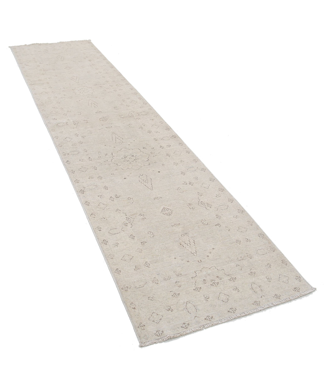 Hand Knotted Serenity Wool Rug - 2'7'' x 10'7'' 2'7'' x 10'7'' (78 X 318) / Ivory / Brown