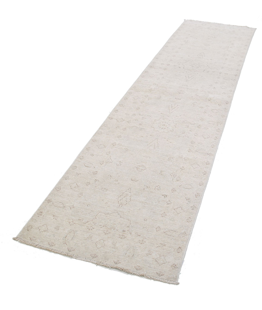 Hand Knotted Serenity Wool Rug - 2'7'' x 10'7'' 2'7'' x 10'7'' (78 X 318) / Ivory / Brown