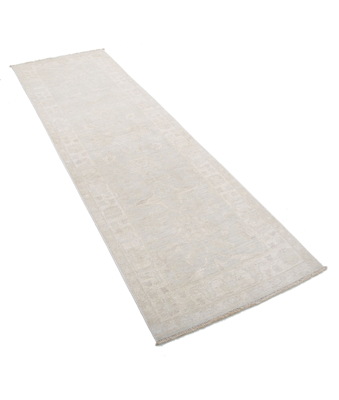 Hand Knotted Serenity Wool Rug - 2'7'' x 8'5'' 2'7'' x 8'5'' (78 X 253) / Grey / Ivory