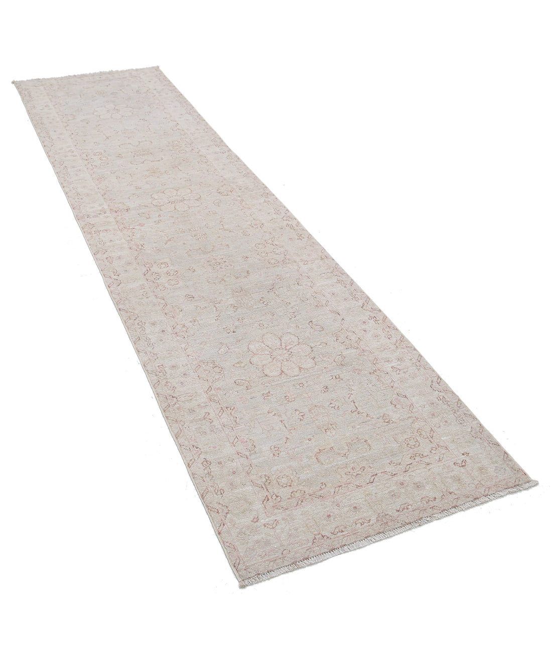 Hand Knotted Serenity Wool Rug - 2'6'' x 10'1'' 2'6'' x 10'1'' (75 X 303) / Grey / Ivory