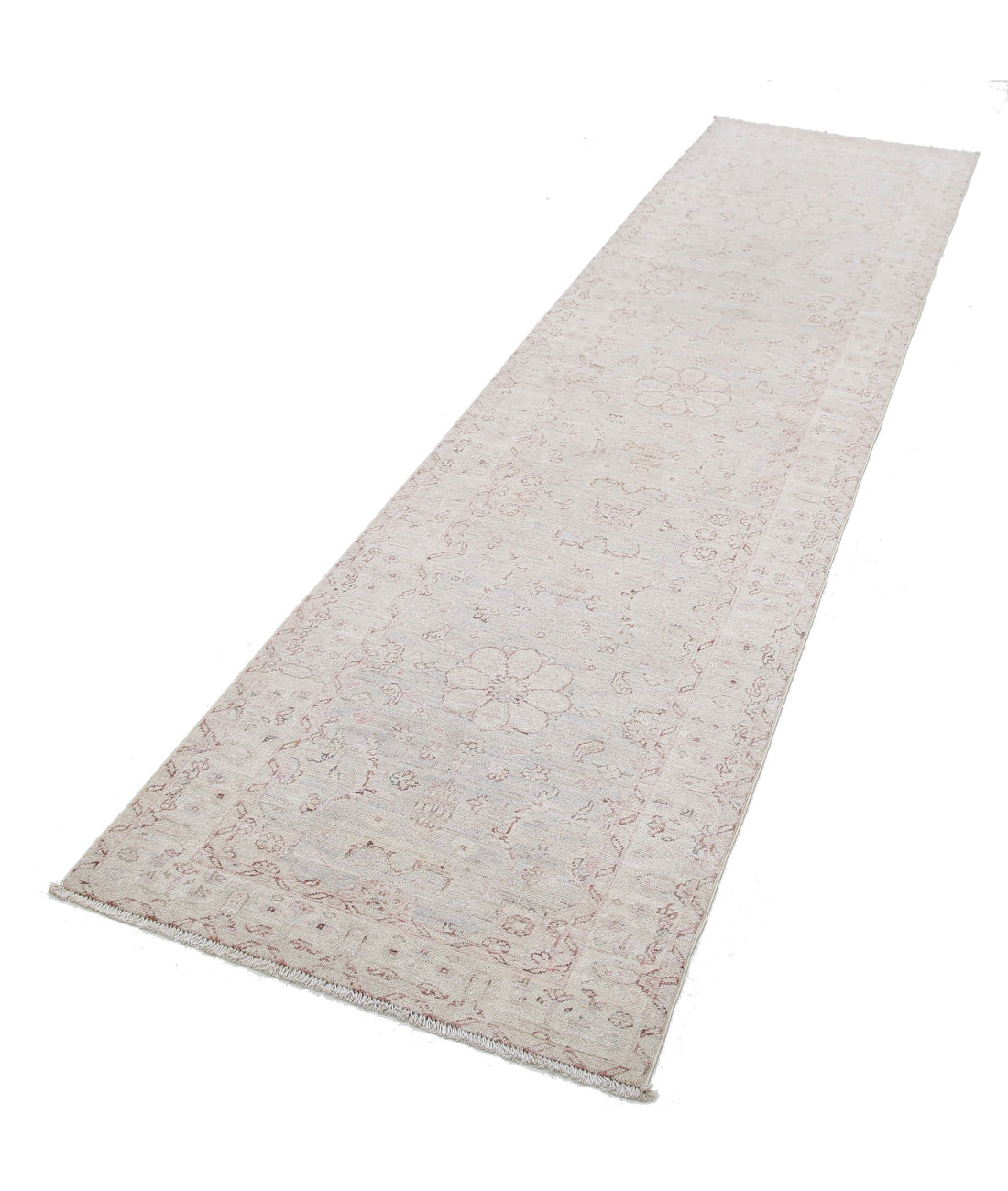 Hand Knotted Serenity Wool Rug - 2'6'' x 10'1'' 2'6'' x 10'1'' (75 X 303) / Grey / Ivory