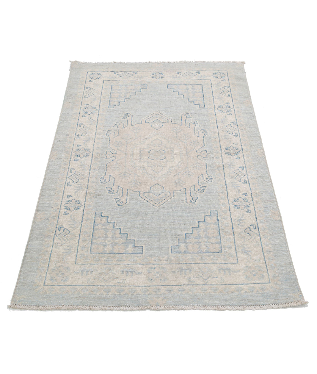 Hand Knotted Serenity Wool Rug - 3'0'' x 4'8'' 3'0'' x 4'8'' (90 X 140) / Blue / Ivory
