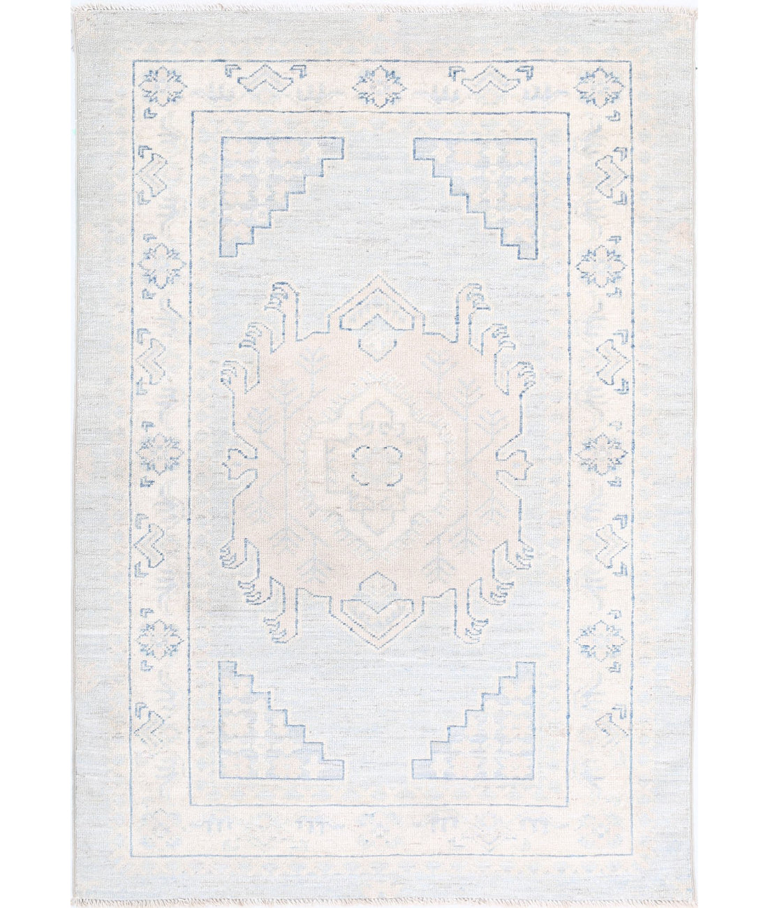 Hand Knotted Serenity Wool Rug - 3&#39;0&#39;&#39; x 4&#39;8&#39;&#39; 3&#39;0&#39;&#39; x 4&#39;8&#39;&#39; (90 X 140) / Blue / Ivory