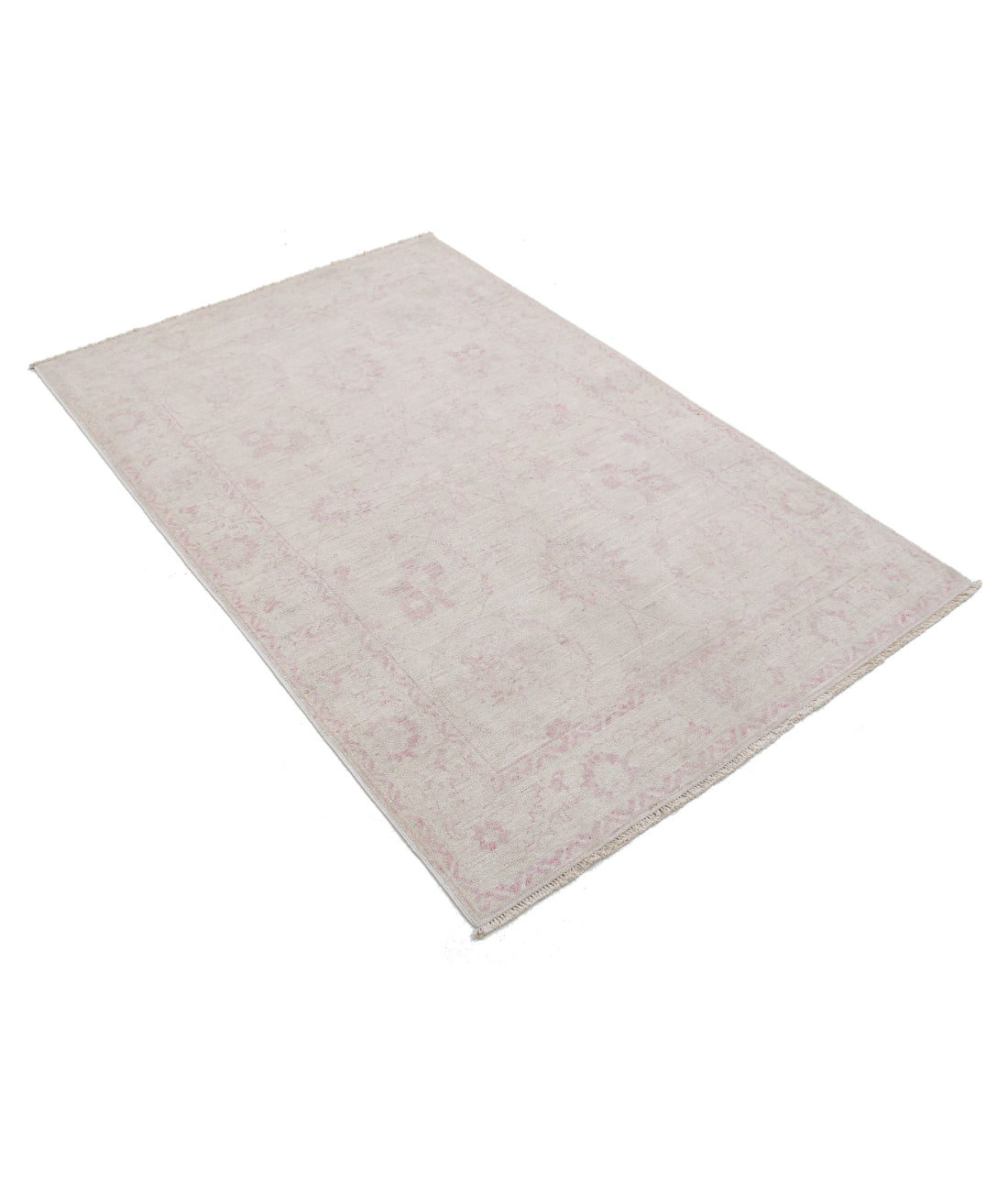 Hand Knotted Serenity Wool Rug - 3'10'' x 5'9'' 3'10'' x 5'9'' (115 X 173) / Ivory / Pink