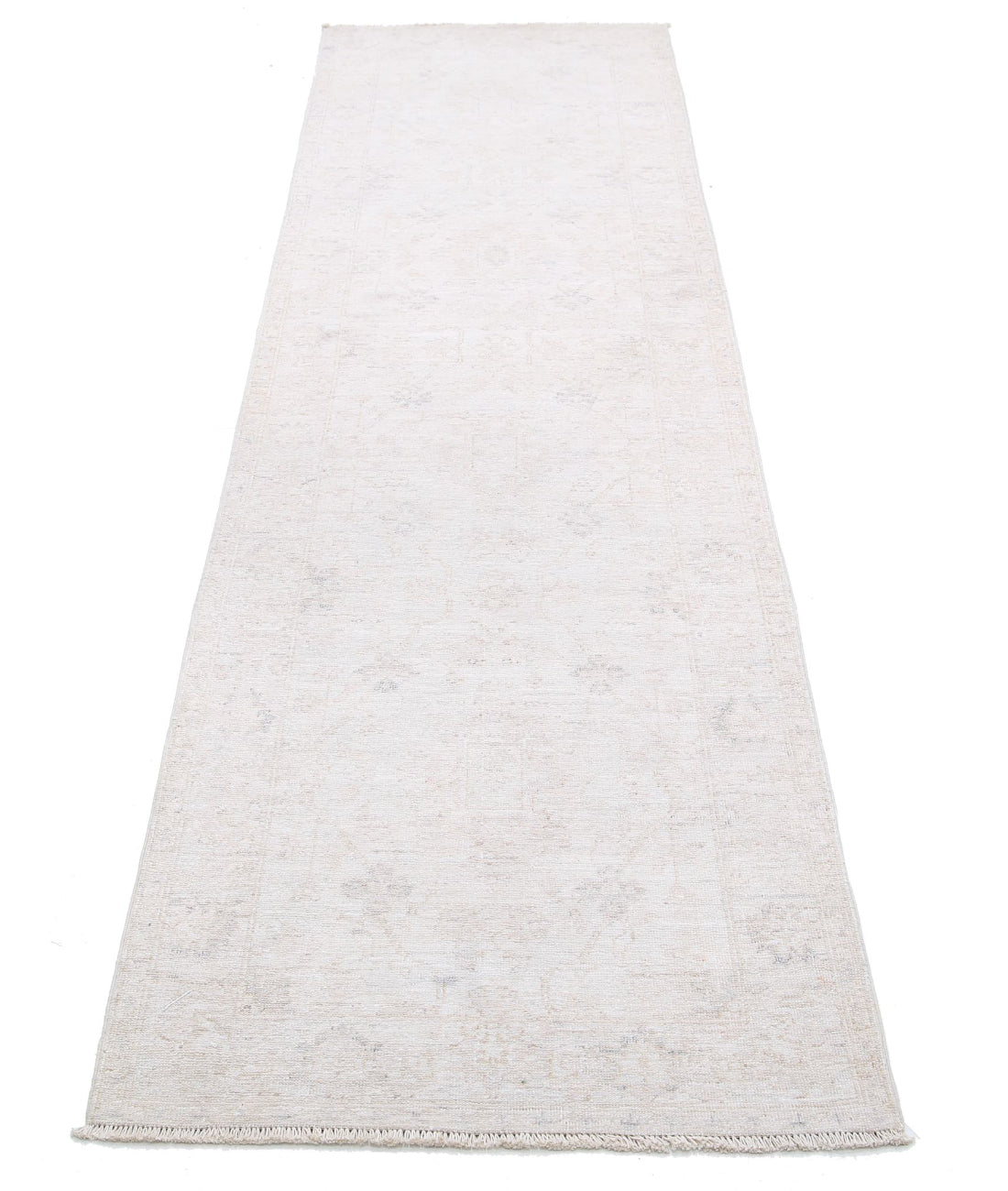Hand Knotted Serenity Wool Rug - 2'5'' x 9'5'' 2'5'' x 9'5'' (73 X 283) / Ivory / Grey
