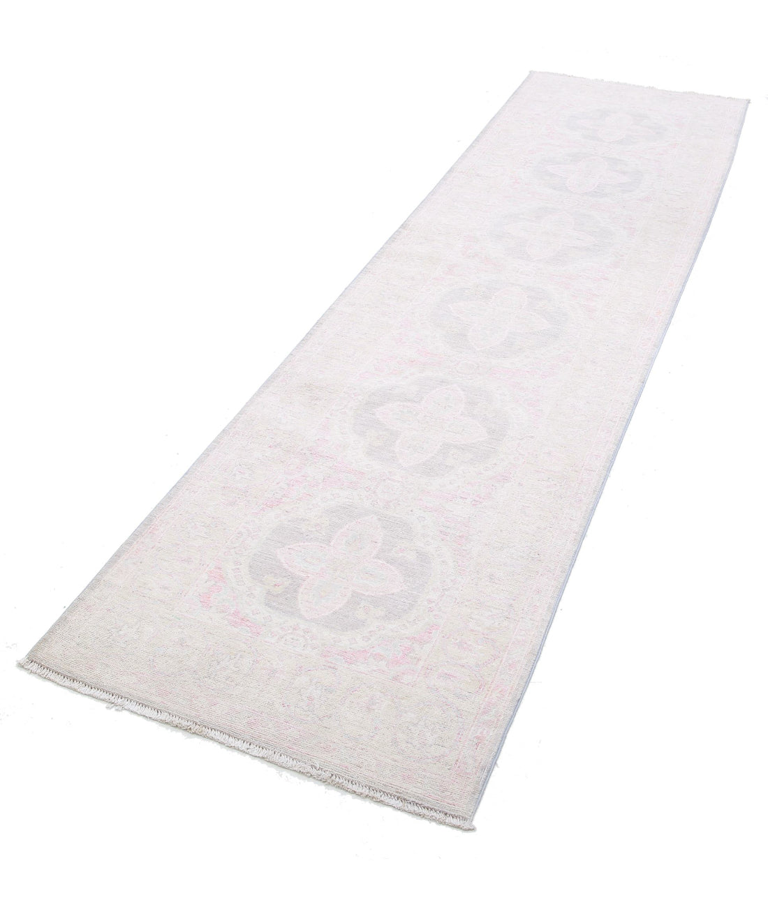 Hand Knotted Serenity Wool Rug - 2'7'' x 9'9'' 2'7'' x 9'9'' (78 X 293) / Grey / Ivory