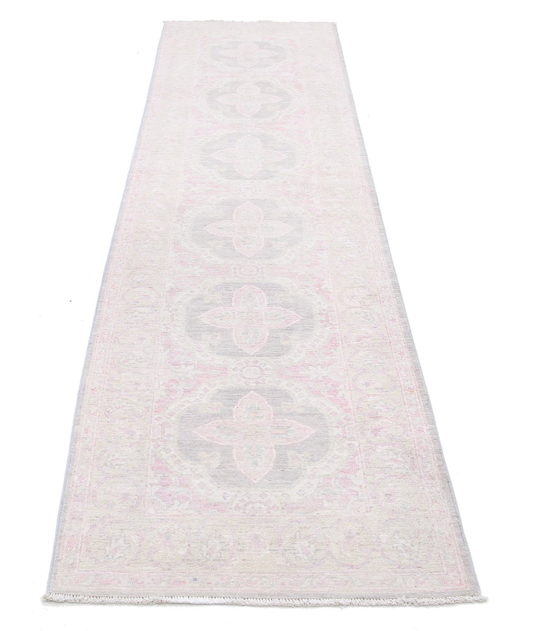 Hand Knotted Serenity Wool Rug - 2'7'' x 9'9'' 2'7'' x 9'9'' (78 X 293) / Grey / Ivory