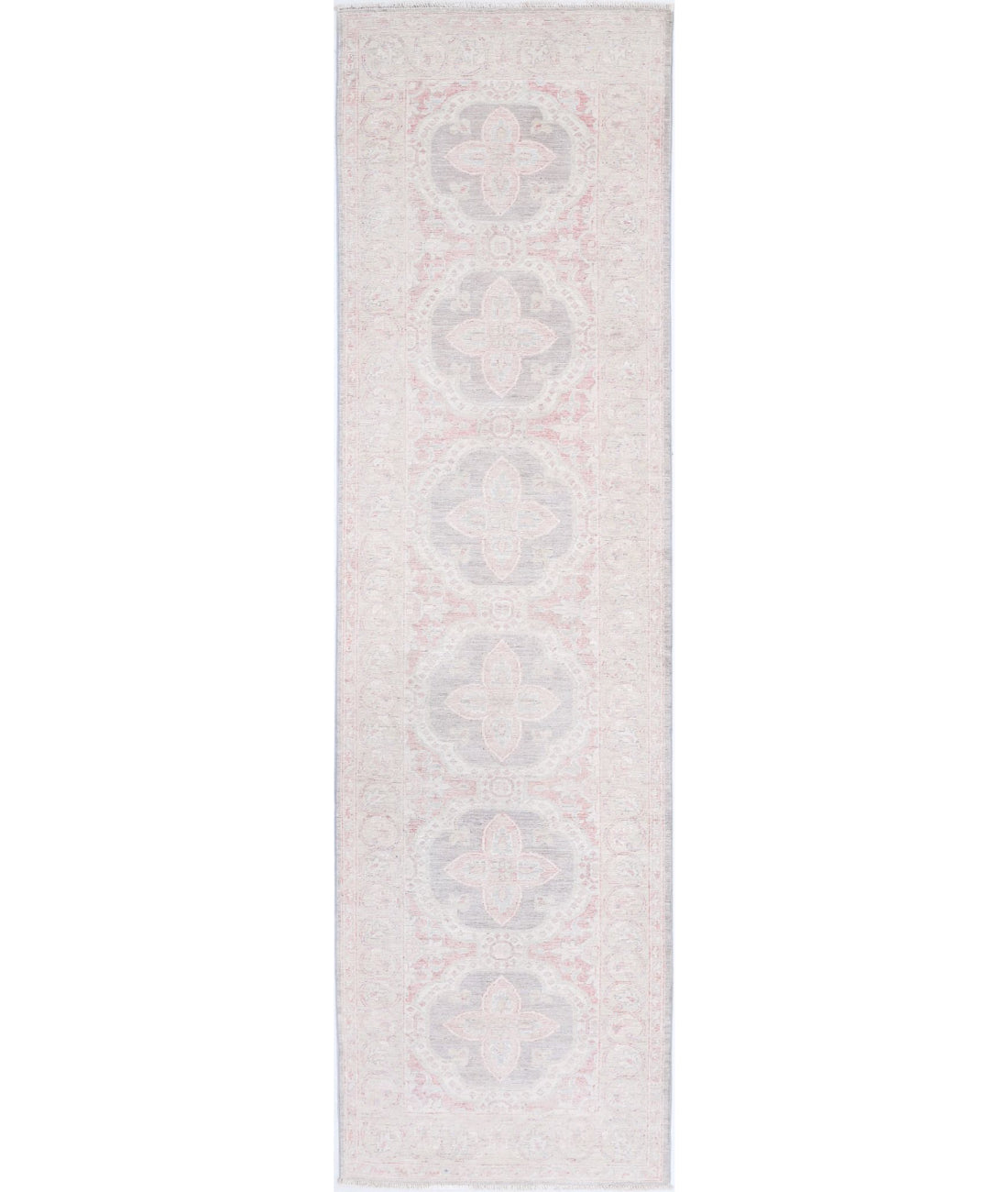Hand Knotted Serenity Wool Rug - 2'7'' x 9'9'' 2'7'' x 9'9'' (78 X 293) / Grey / Ivory