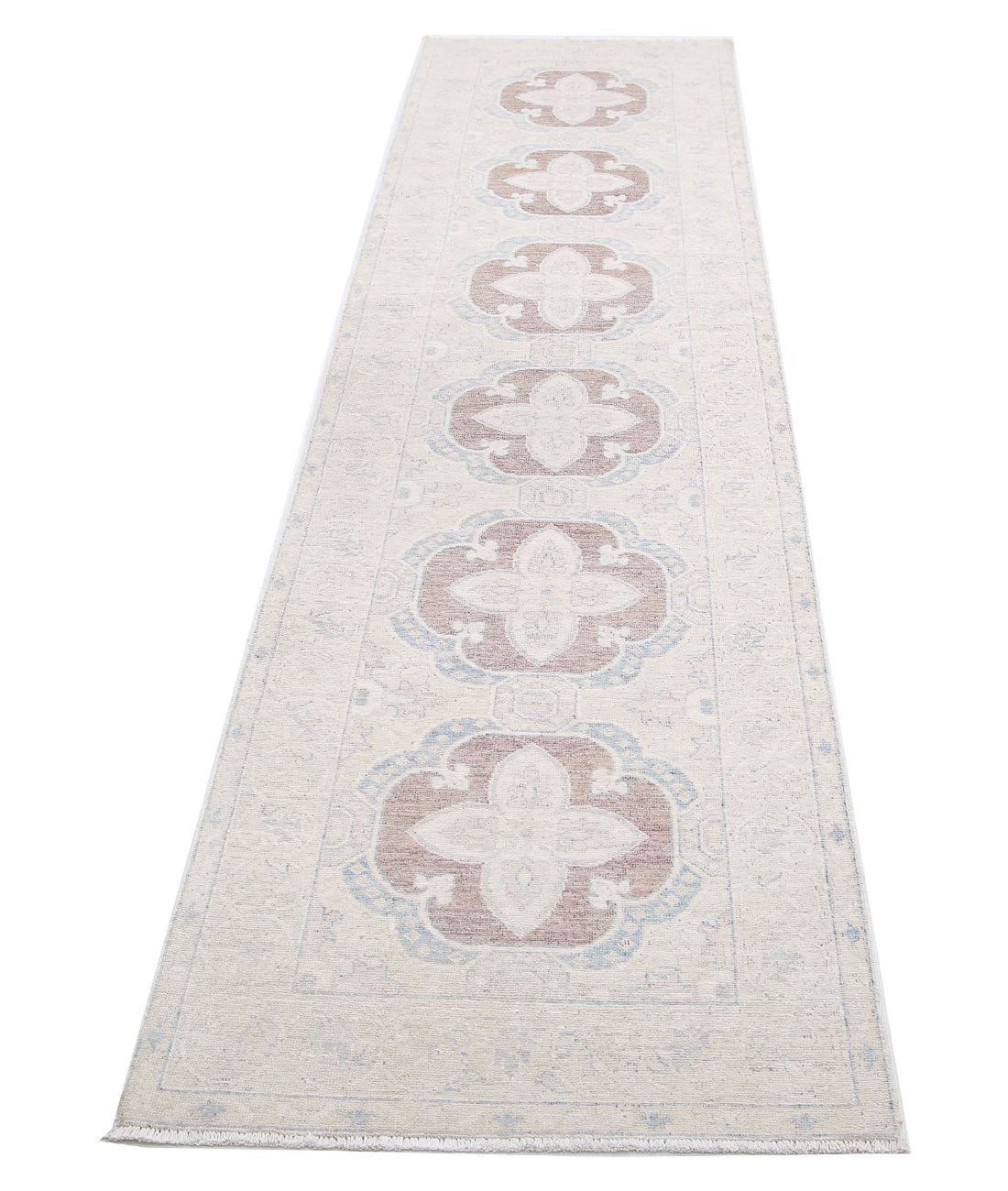 Hand Knotted Serenity Wool Rug - 2'6'' x 10'0'' 2'6'' x 10'0'' (75 X 300) / Brown / Ivory