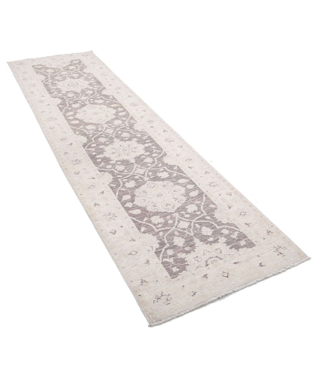 Hand Knotted Serenity Wool Rug - 2'8'' x 9'5'' 2'8'' x 9'5'' (80 X 283) / Brown / Ivory
