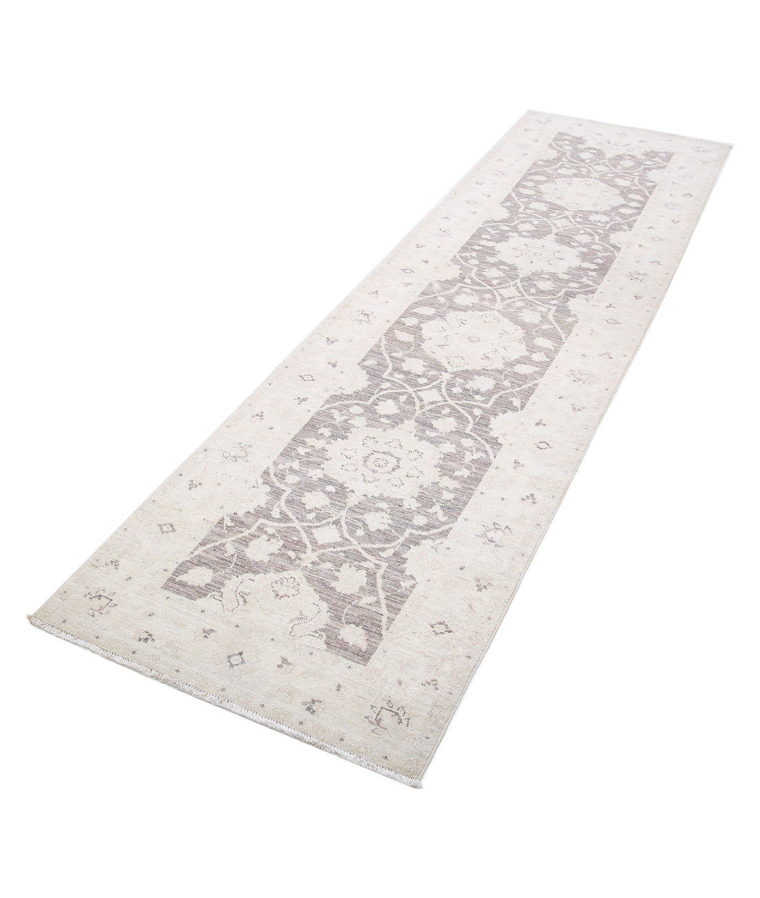 Hand Knotted Serenity Wool Rug - 2'8'' x 9'5'' 2'8'' x 9'5'' (80 X 283) / Brown / Ivory