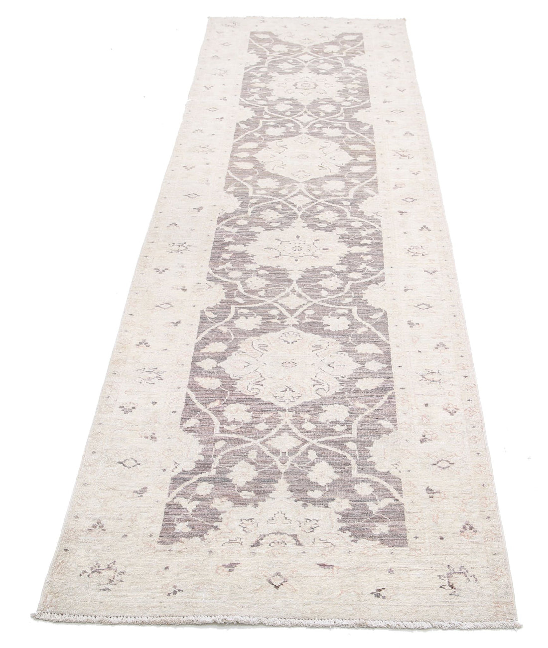 Hand Knotted Serenity Wool Rug - 2'8'' x 9'5'' 2'8'' x 9'5'' (80 X 283) / Brown / Ivory