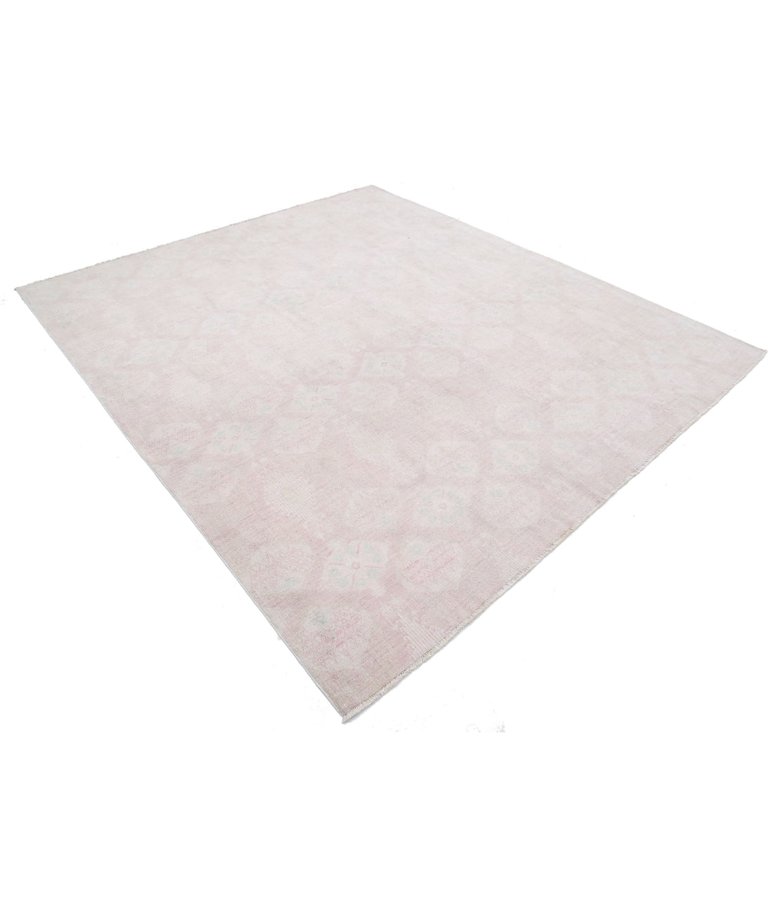 Hand Knotted Serenity Wool Rug - 8'0'' x 9'1'' 8'0'' x 9'1'' (240 X 273) / Ivory / Pink