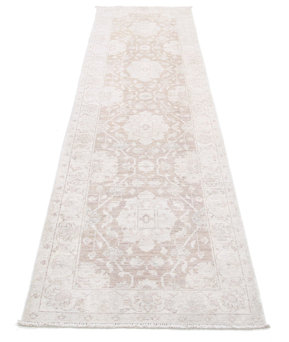 Hand Knotted Serenity Wool Rug - 2'7'' x 10'0'' 2'7'' x 10'0'' (78 X 300) / Brown / Ivory