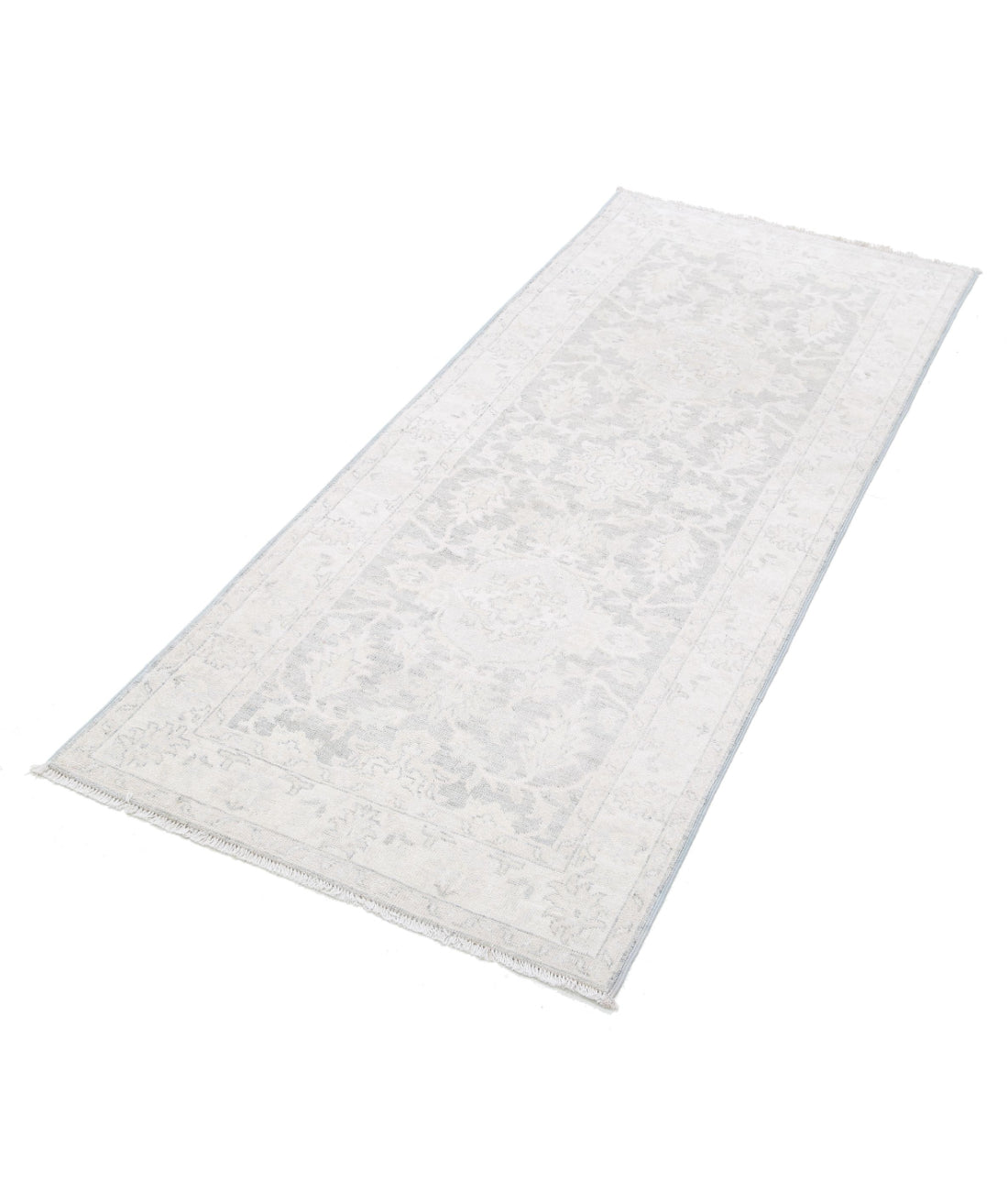 Hand Knotted Serenity Wool Rug - 2'6'' x 5'11'' 2'6'' x 5'11'' (75 X 178) / Grey / Ivory