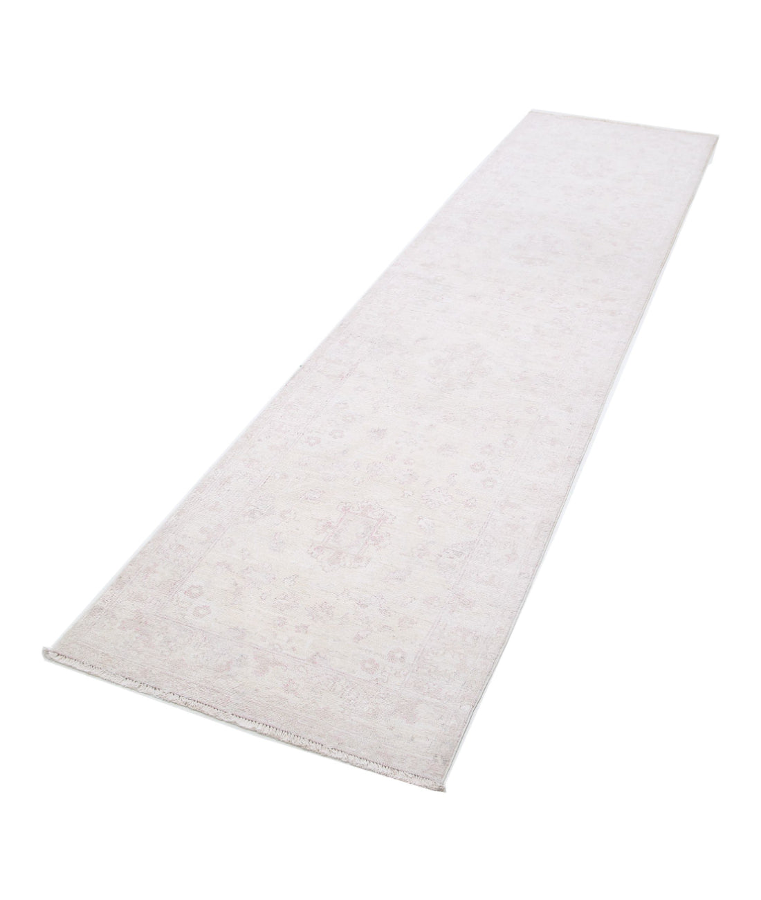 Hand Knotted Serenity Wool Rug - 2'5'' x 9'8'' 2'5'' x 9'8'' (73 X 290) / Ivory / Pink
