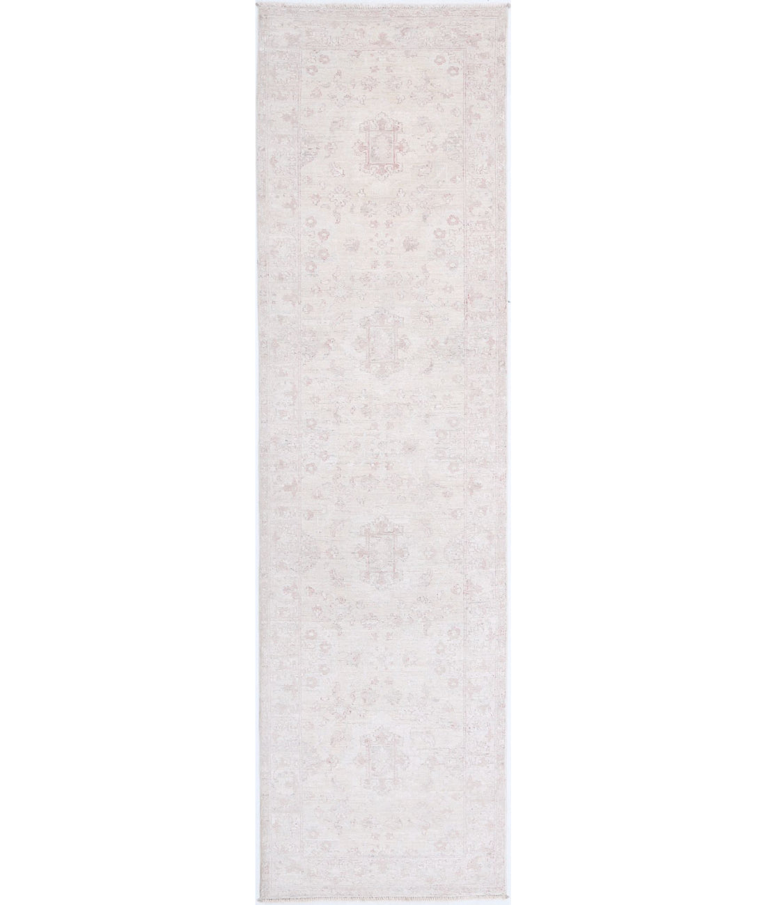 Hand Knotted Serenity Wool Rug - 2'5'' x 9'8'' 2'5'' x 9'8'' (73 X 290) / Ivory / Pink
