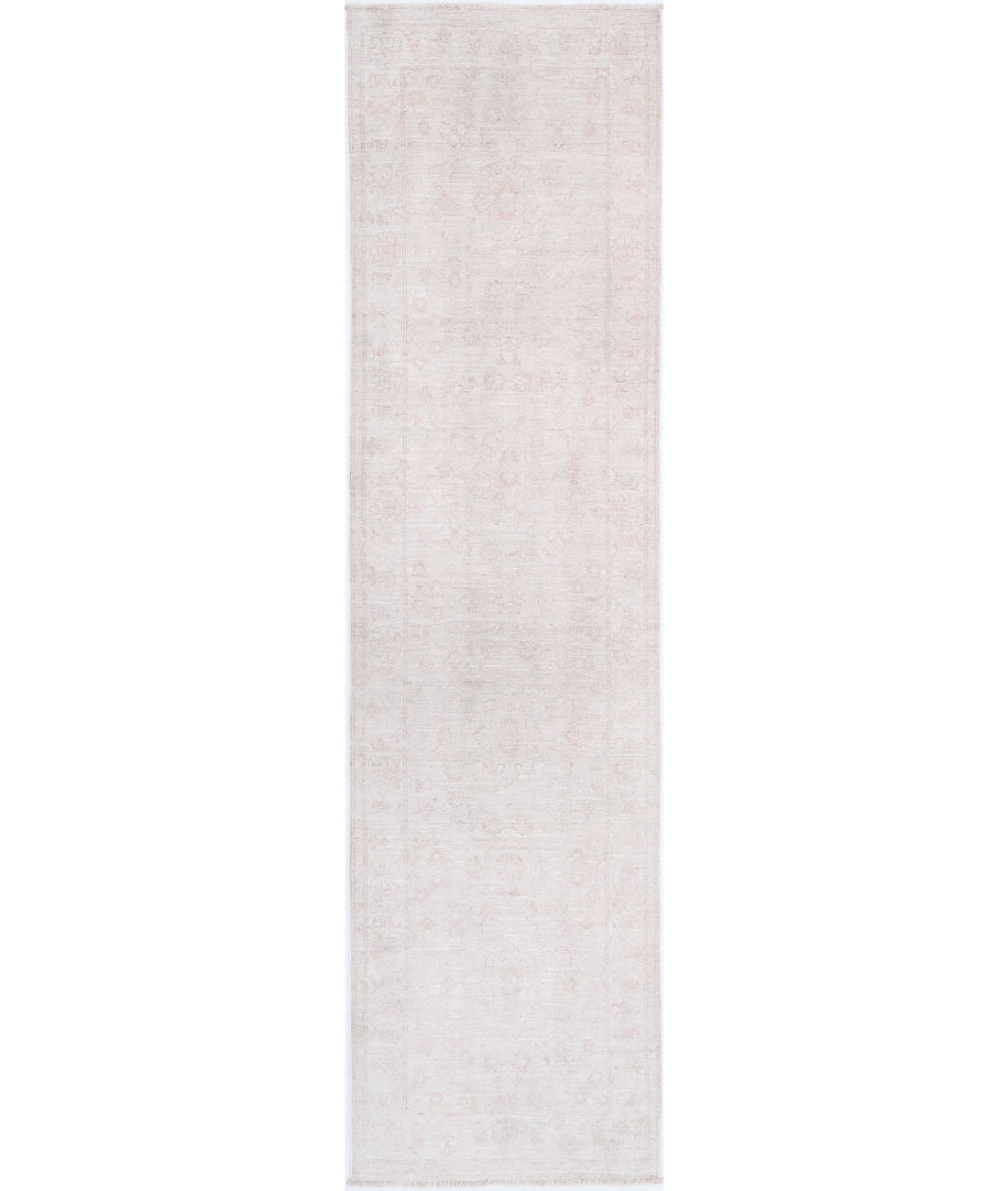 Hand Knotted Serenity Wool Rug - 2'5'' x 9'9'' 2'5'' x 9'9'' (73 X 293) / Ivory / Pink