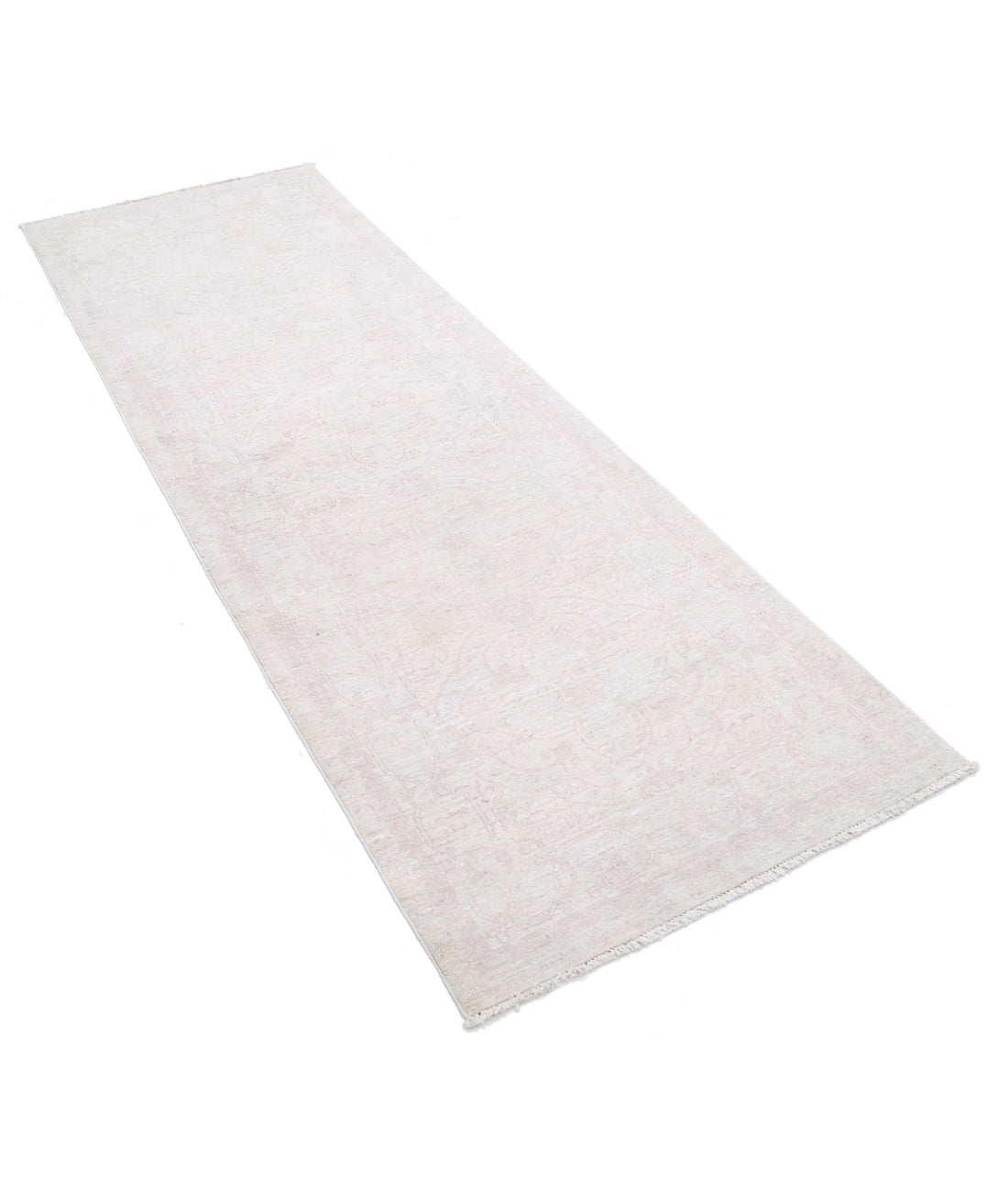Hand Knotted Serenity Wool Rug - 2'8'' x 7'9'' 2'8'' x 7'9'' (80 X 233) / Ivory / Pink