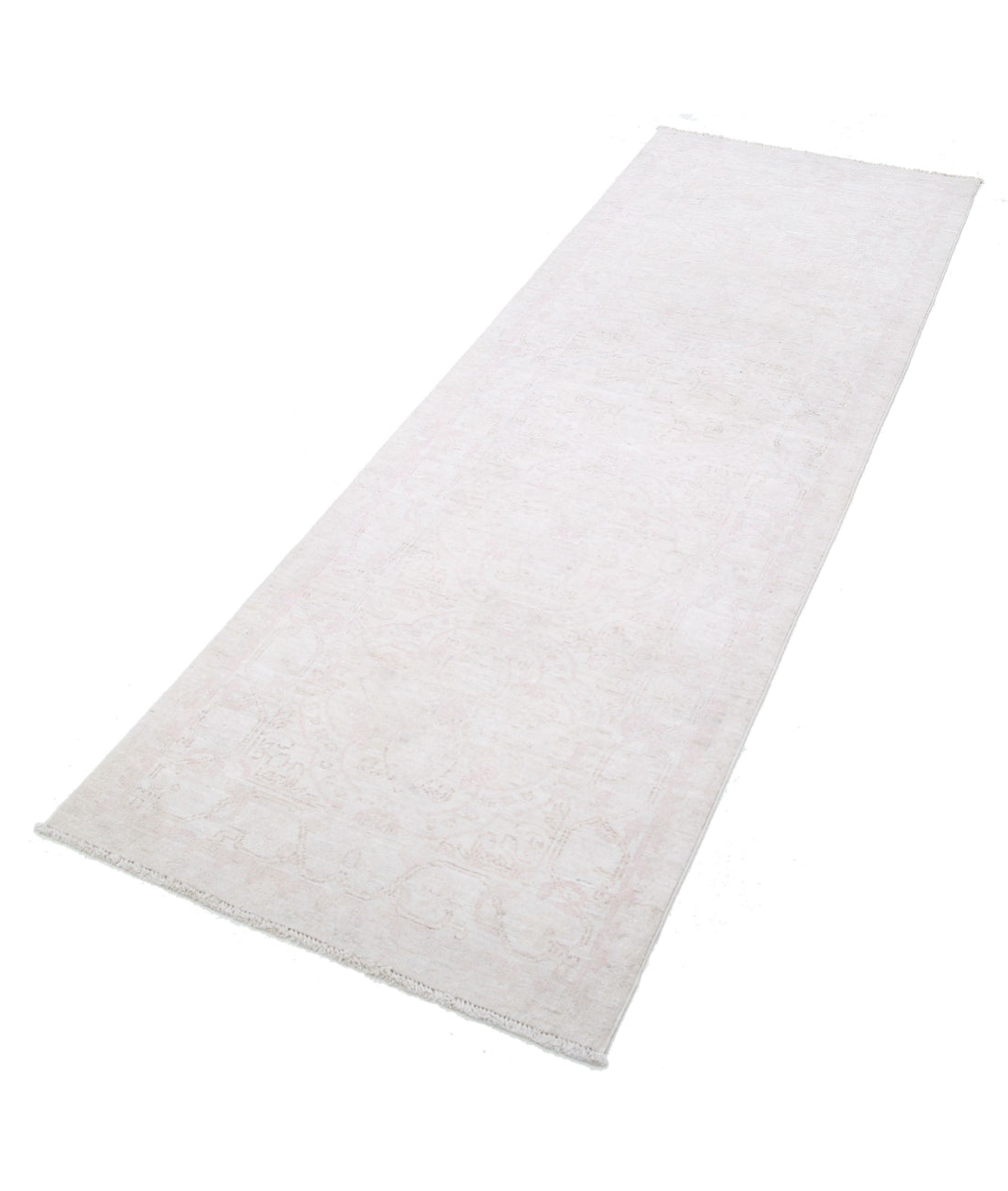 Hand Knotted Serenity Wool Rug - 2'8'' x 7'9'' 2'8'' x 7'9'' (80 X 233) / Ivory / Pink