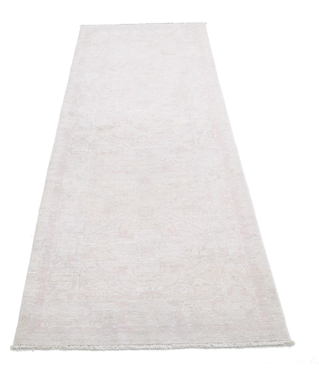 Hand Knotted Serenity Wool Rug - 2'8'' x 7'9'' 2'8'' x 7'9'' (80 X 233) / Ivory / Pink
