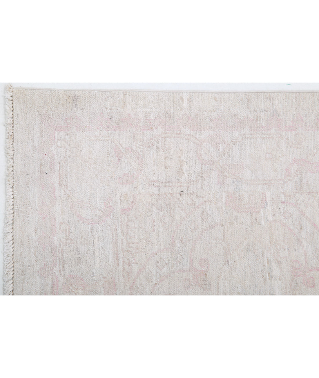 Hand Knotted Serenity Wool Rug - 2'8'' x 7'9'' 2'8'' x 7'9'' (80 X 233) / Ivory / Pink