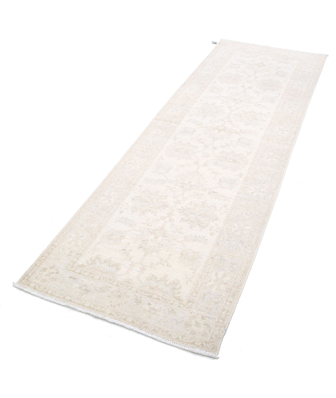 Hand Knotted Serenity Wool Rug - 2'7'' x 8'0'' 2'7'' x 8'0'' (78 X 240) / Ivory / Grey