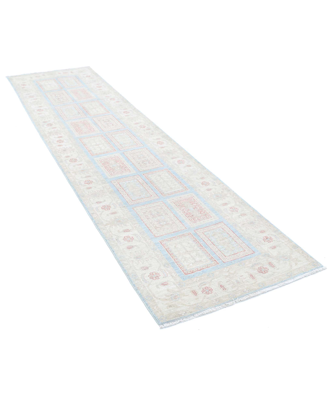 Hand Knotted Serenity Wool Rug - 2'7'' x 9'6'' 2'7'' x 9'6'' (78 X 285) / Blue / Ivory