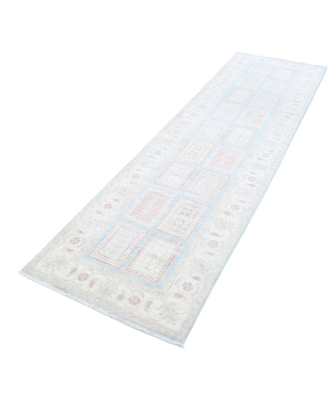 Hand Knotted Serenity Wool Rug - 2'7'' x 9'6'' 2'7'' x 9'6'' (78 X 285) / Blue / Ivory