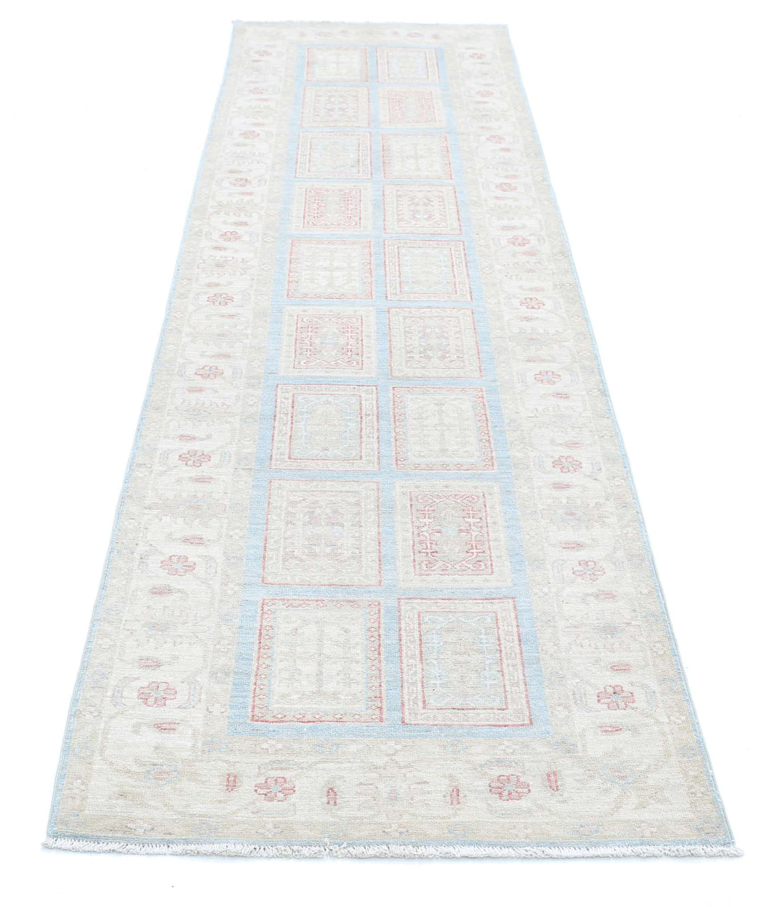 Hand Knotted Serenity Wool Rug - 2'7'' x 9'6'' 2'7'' x 9'6'' (78 X 285) / Blue / Ivory