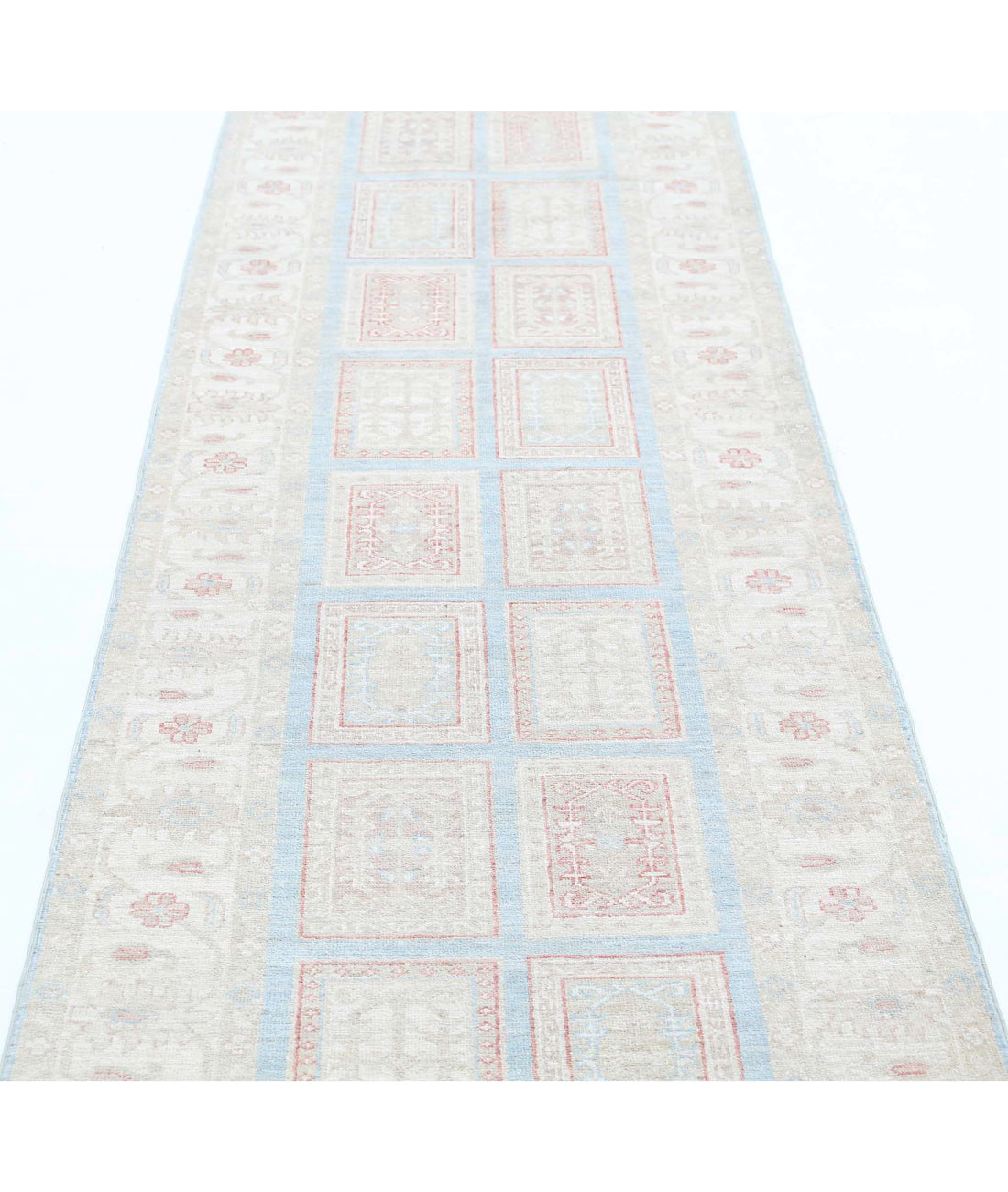 Hand Knotted Serenity Wool Rug - 2'7'' x 9'6'' 2'7'' x 9'6'' (78 X 285) / Blue / Ivory