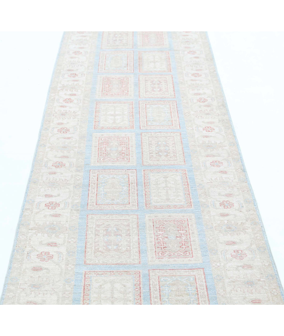 Hand Knotted Serenity Wool Rug - 2'7'' x 9'6'' 2'7'' x 9'6'' (78 X 285) / Blue / Ivory