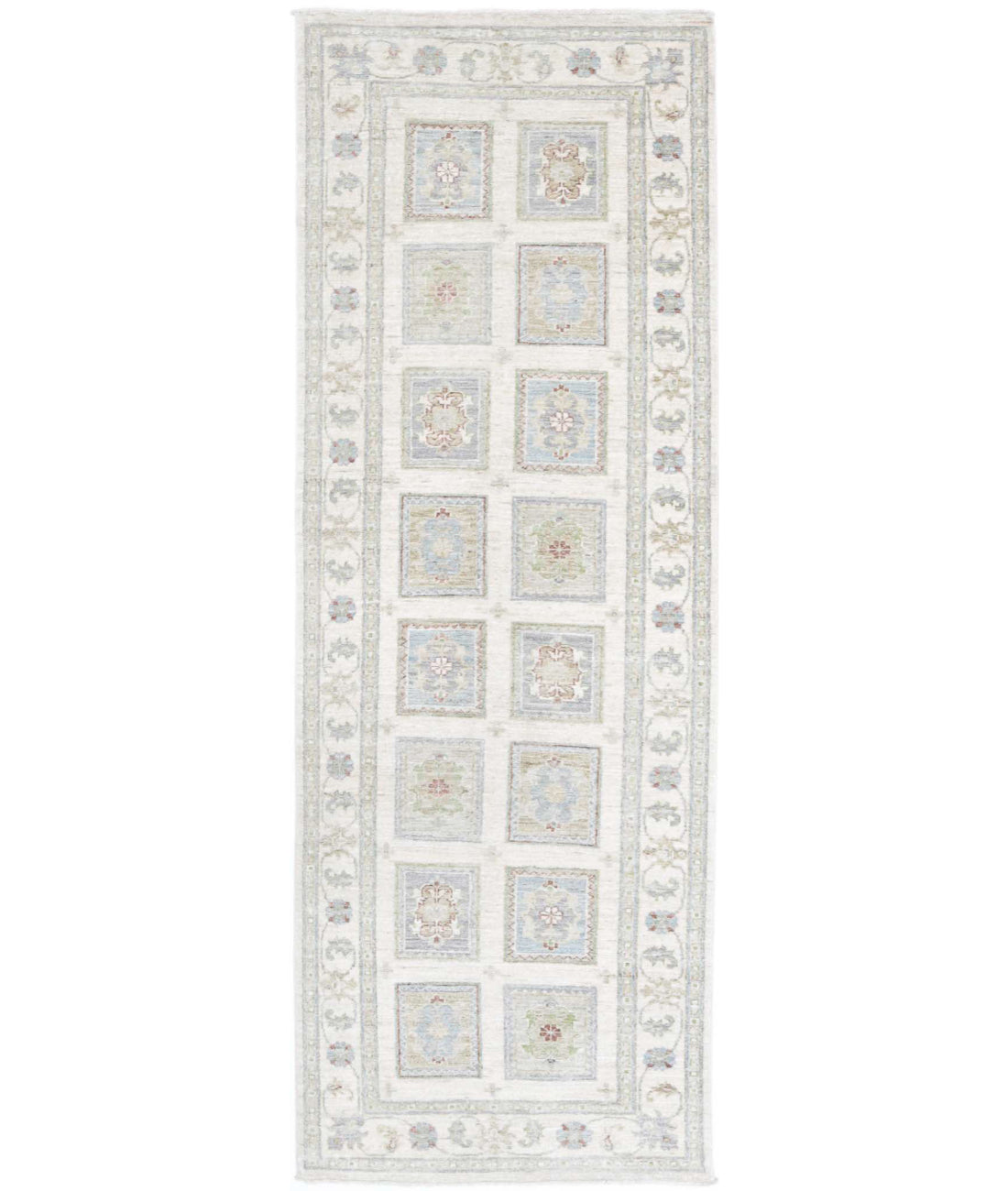 Hand Knotted Serenity Wool Rug - 2&#39;6&#39;&#39; x 7&#39;11&#39;&#39; 2&#39;6&#39;&#39; x 7&#39;11&#39;&#39; (75 X 238) / Ivory / Blue