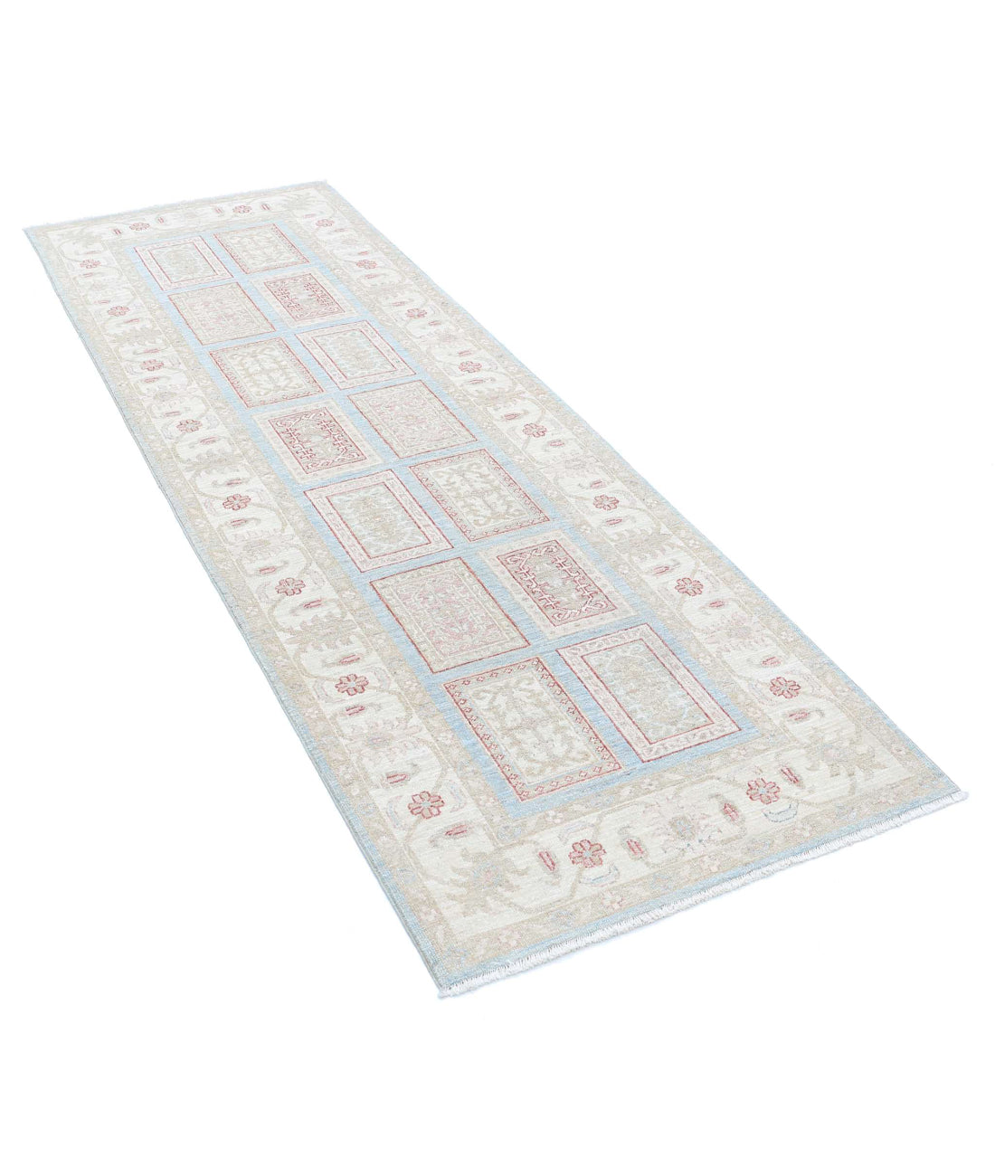 Hand Knotted Serenity Wool Rug - 2'9'' x 7'9'' 2'9'' x 7'9'' (83 X 233) / Blue / Ivory