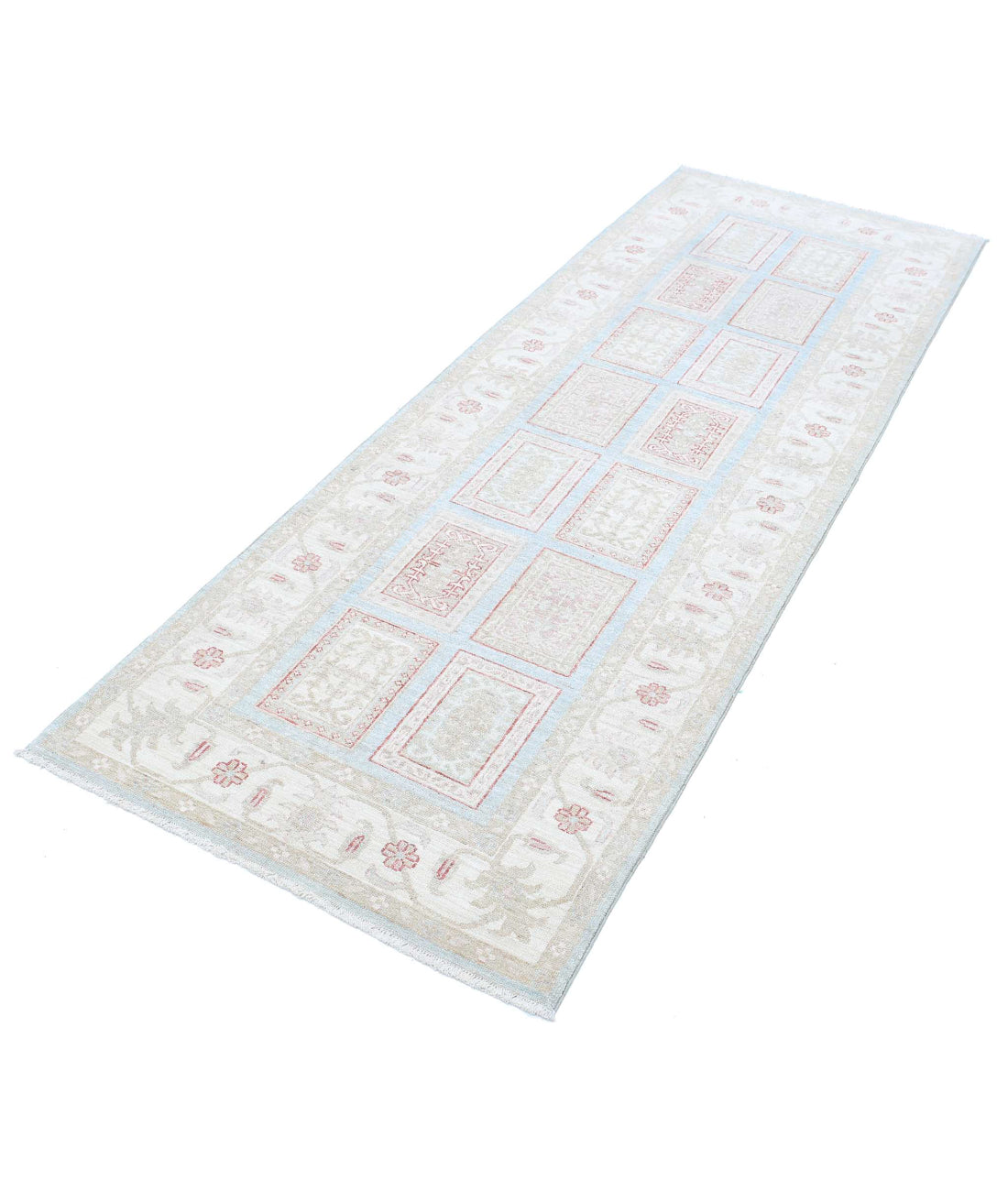 Hand Knotted Serenity Wool Rug - 2'9'' x 7'9'' 2'9'' x 7'9'' (83 X 233) / Blue / Ivory
