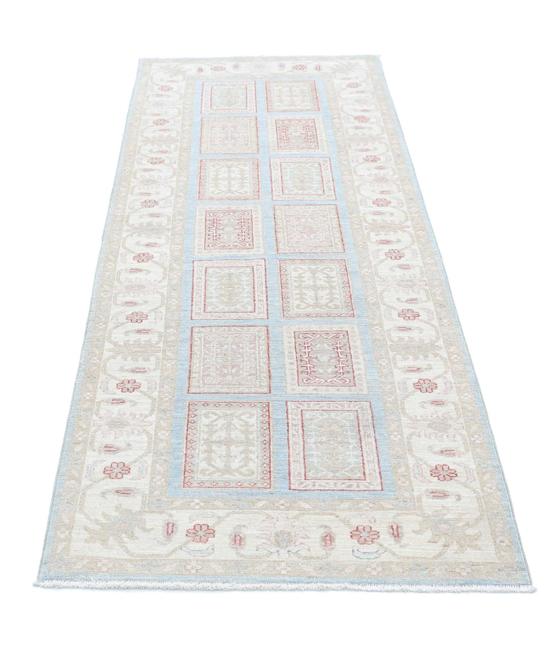 Hand Knotted Serenity Wool Rug - 2'9'' x 7'9'' 2'9'' x 7'9'' (83 X 233) / Blue / Ivory