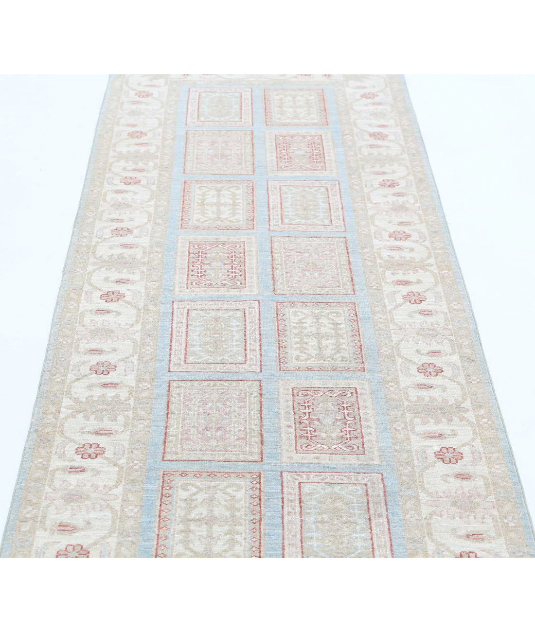 Hand Knotted Serenity Wool Rug - 2'9'' x 7'9'' 2'9'' x 7'9'' (83 X 233) / Blue / Ivory