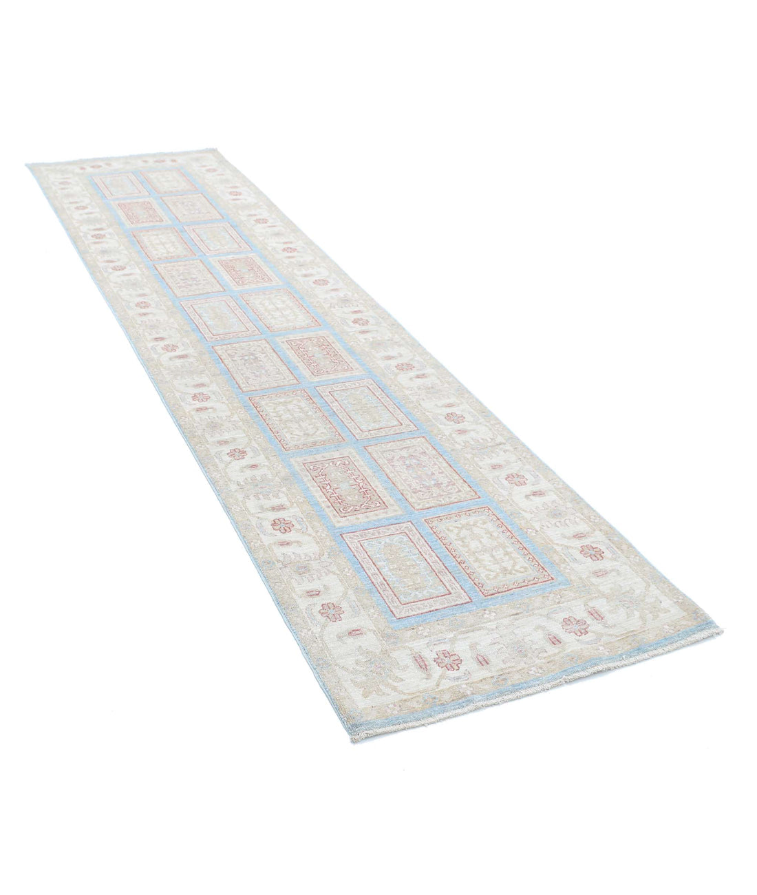 Hand Knotted Serenity Wool Rug - 2'7'' x 10'1'' 2'7'' x 10'1'' (78 X 303) / Blue / Ivory