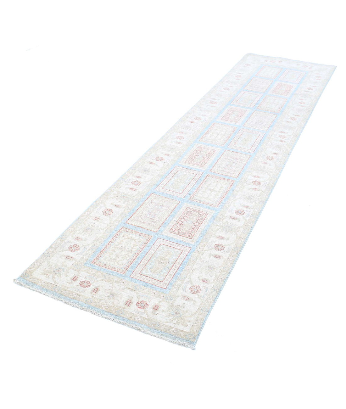Hand Knotted Serenity Wool Rug - 2'7'' x 10'1'' 2'7'' x 10'1'' (78 X 303) / Blue / Ivory