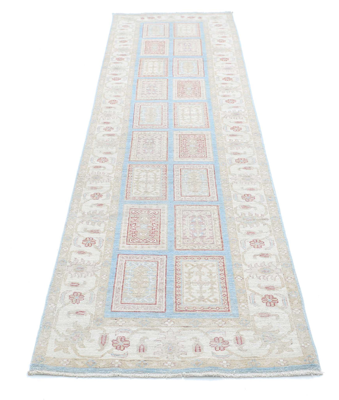 Hand Knotted Serenity Wool Rug - 2'7'' x 10'1'' 2'7'' x 10'1'' (78 X 303) / Blue / Ivory