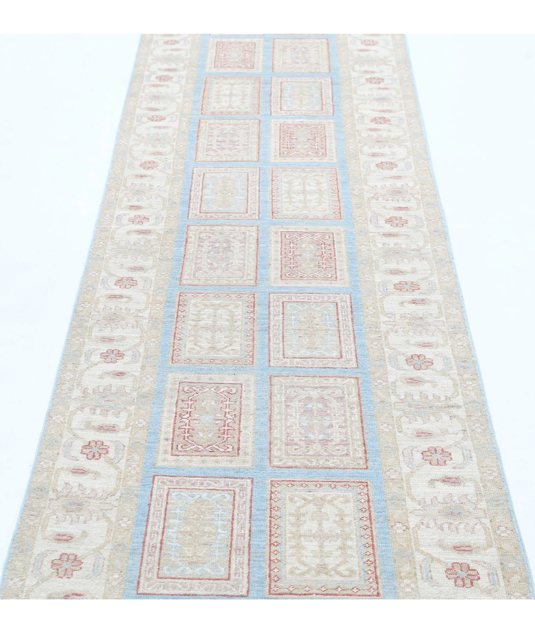Hand Knotted Serenity Wool Rug - 2'7'' x 10'1'' 2'7'' x 10'1'' (78 X 303) / Blue / Ivory