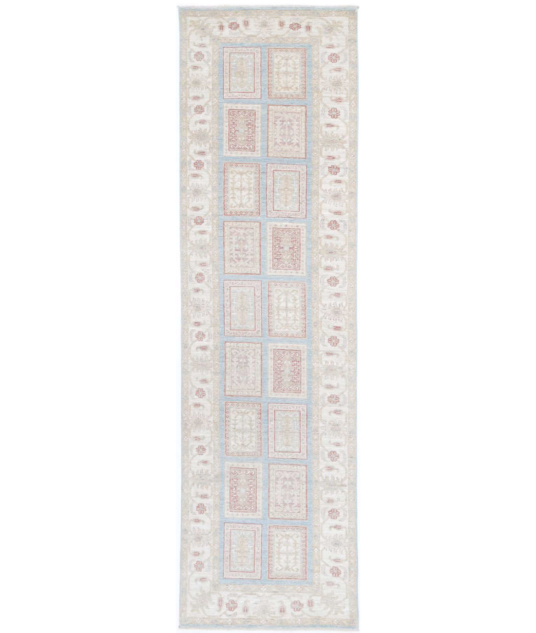 Hand Knotted Serenity Wool Rug - 2'7'' x 10'1'' 2'7'' x 10'1'' (78 X 303) / Blue / Ivory
