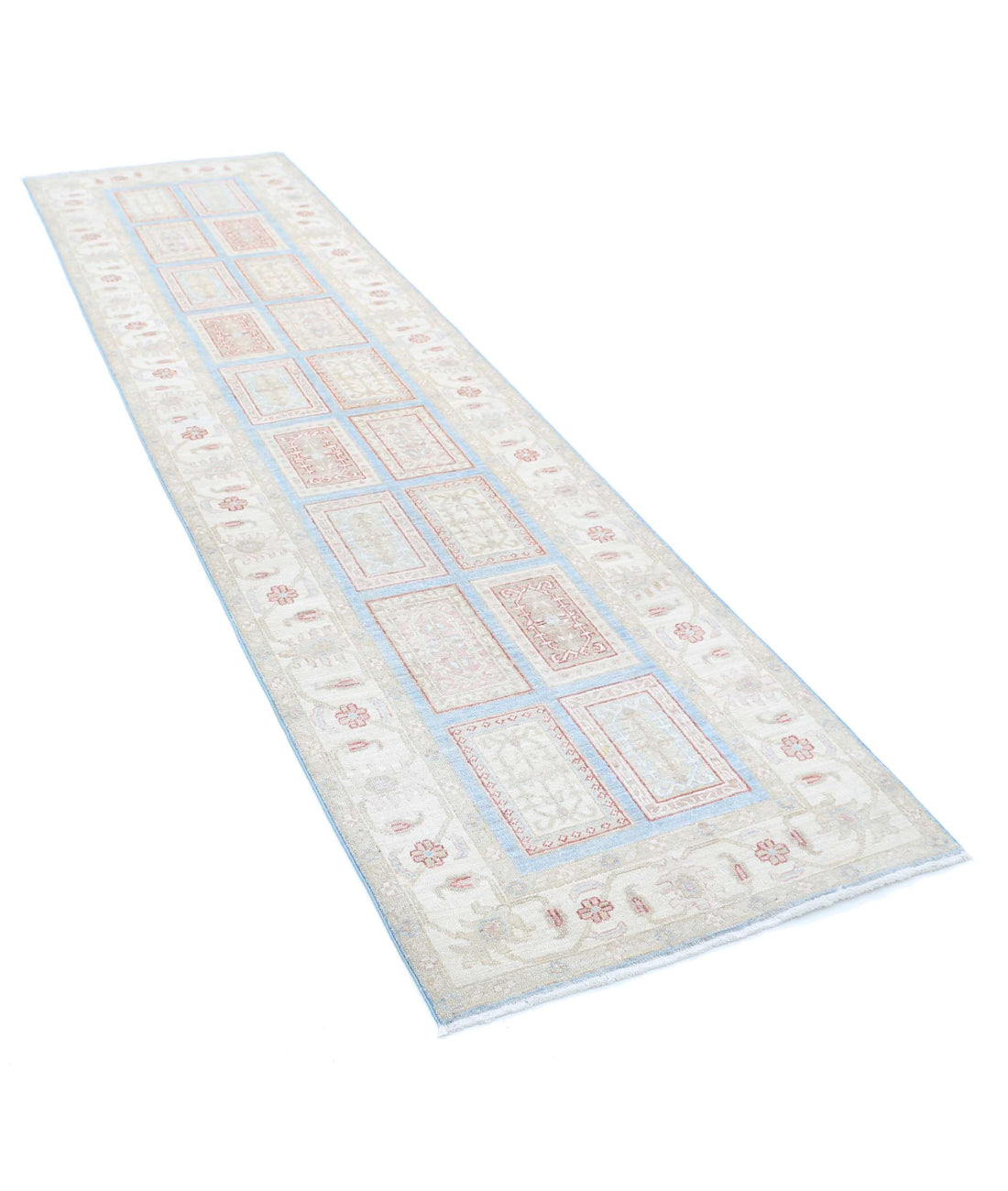 Hand Knotted Serenity Wool Rug - 2'7'' x 10'1'' 2'7'' x 10'1'' (78 X 303) / Blue / Ivory