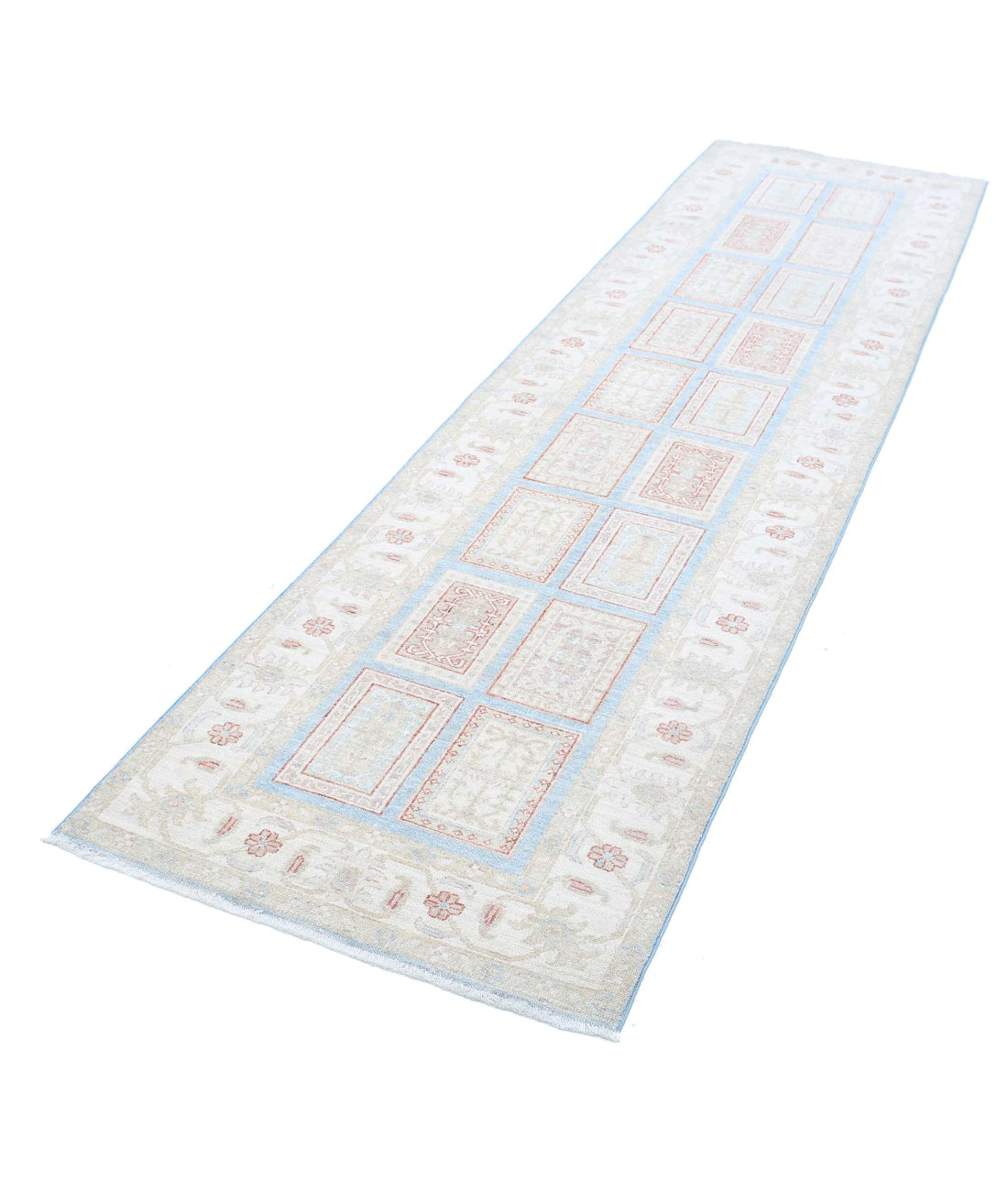 Hand Knotted Serenity Wool Rug - 2'7'' x 10'1'' 2'7'' x 10'1'' (78 X 303) / Blue / Ivory