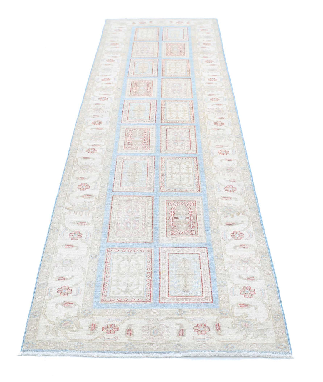 Hand Knotted Serenity Wool Rug - 2'7'' x 10'1'' 2'7'' x 10'1'' (78 X 303) / Blue / Ivory