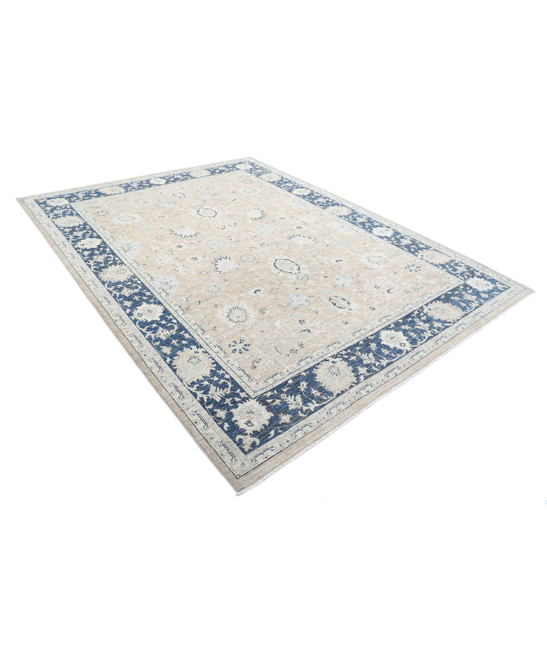 Hand Knotted Serenity Wool Rug - 8'0'' x 10'4'' 8'0'' x 10'4'' (240 X 310) / Taupe / Blue