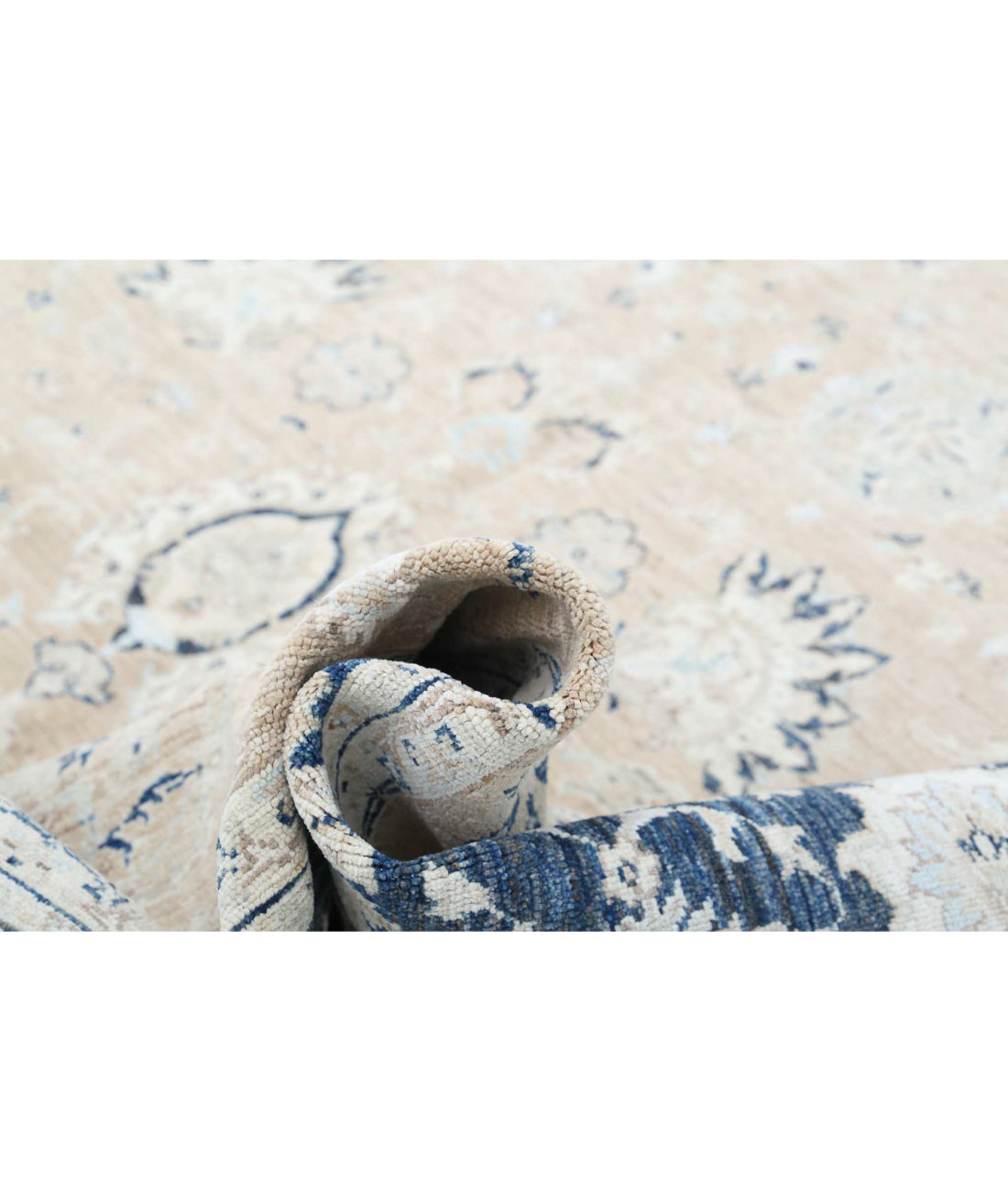 Hand Knotted Serenity Wool Rug - 8'0'' x 10'4'' 8'0'' x 10'4'' (240 X 310) / Taupe / Blue