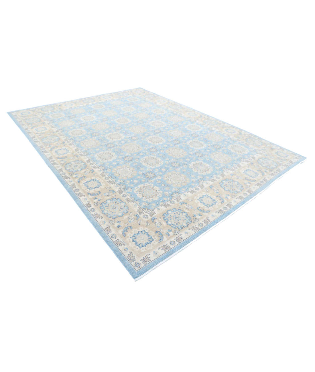 Hand Knotted Serenity Wool Rug - 8'10'' x 11'9'' 8'10'' x 11'9'' (265 X 353) / Blue / Taupe