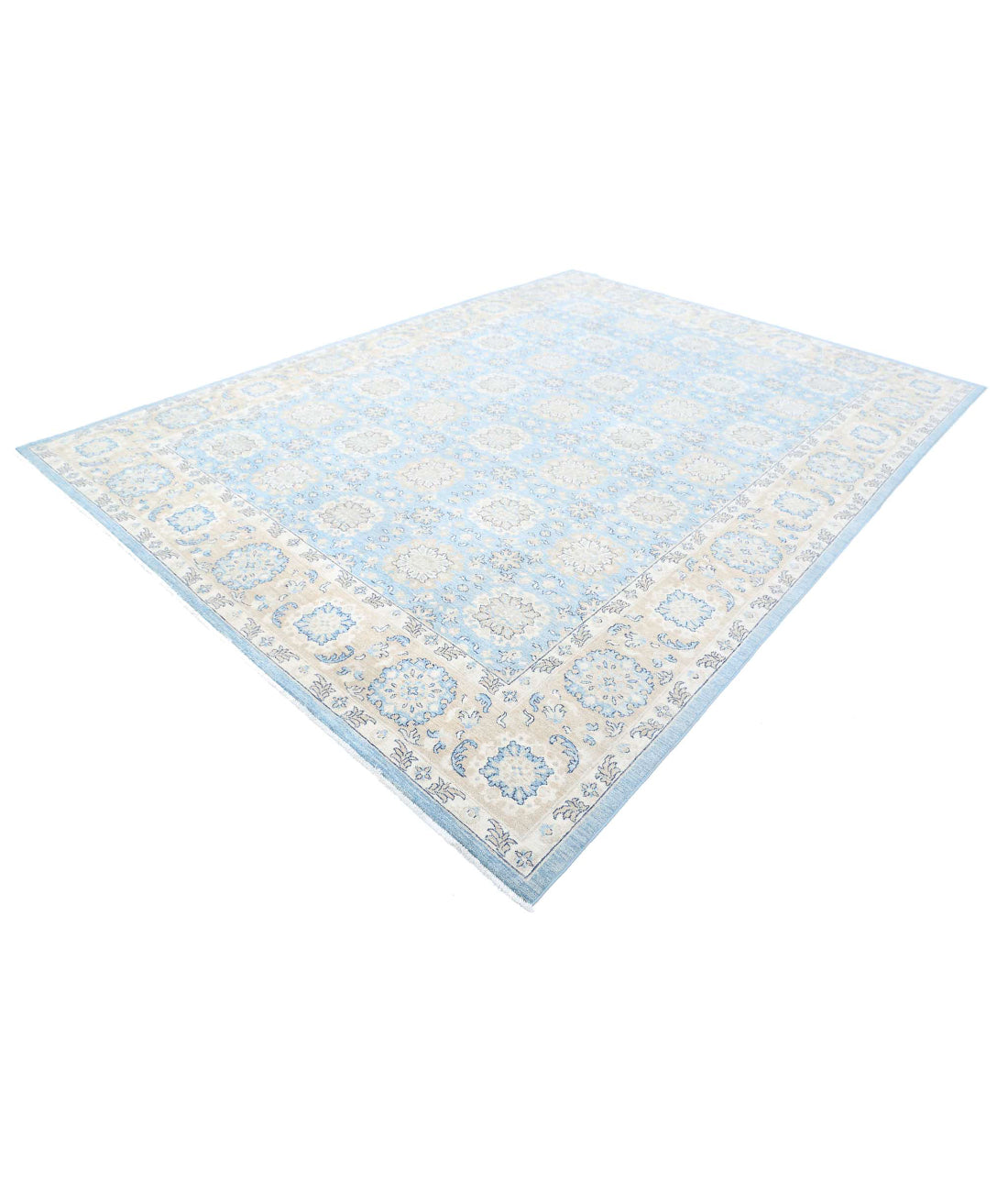Hand Knotted Serenity Wool Rug - 8'10'' x 11'9'' 8'10'' x 11'9'' (265 X 353) / Blue / Taupe